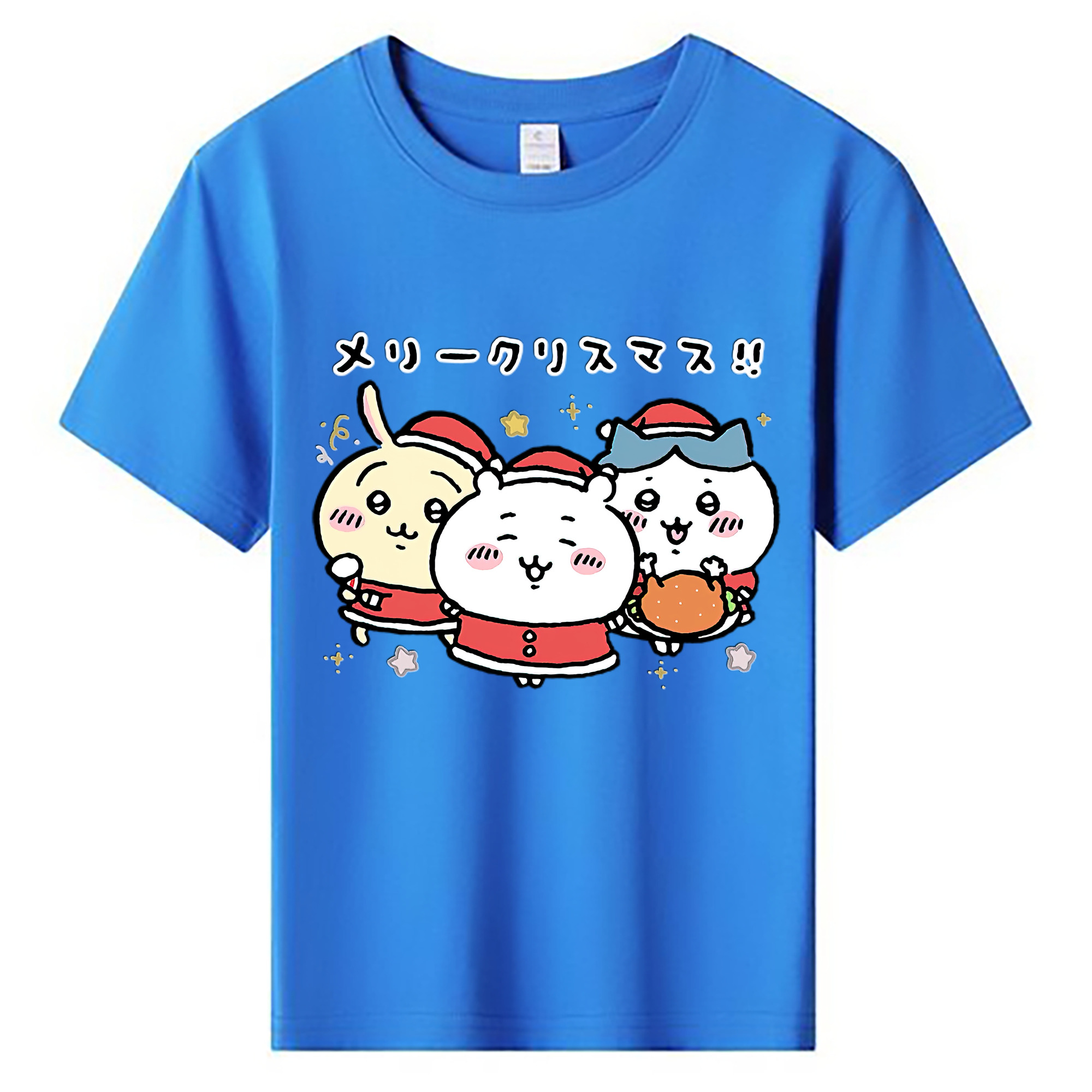 （画像用） ちいかわ ハチワレ Chii-kawa hachiware 綿100％キッズTシャツ（フロントプリント）